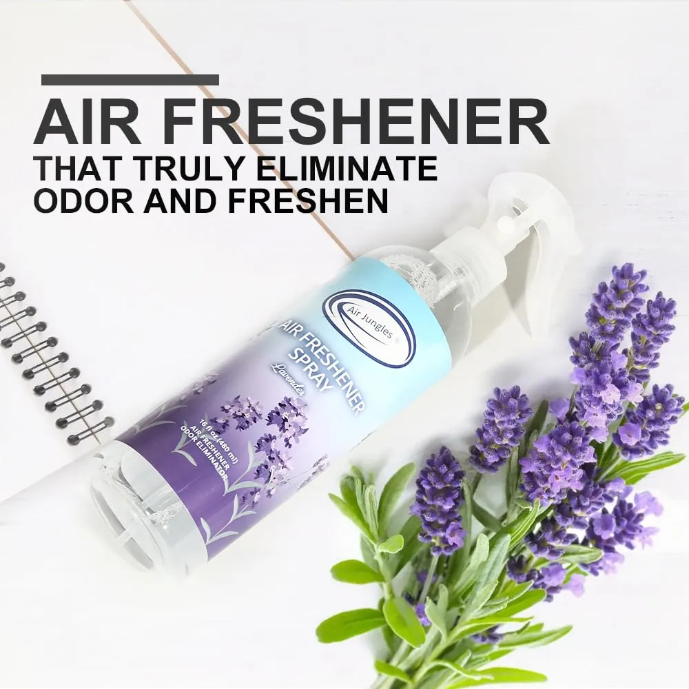 Air Jungles Car Air Freshener Vent Clip 6Pack and Air Freshener Spray 16.9 Fl Oz