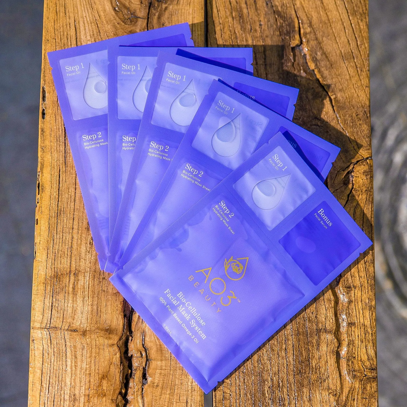 AO3 Beauty Plant-Based Omega 3 Rejuvenating Bio-Cellulose Mask System