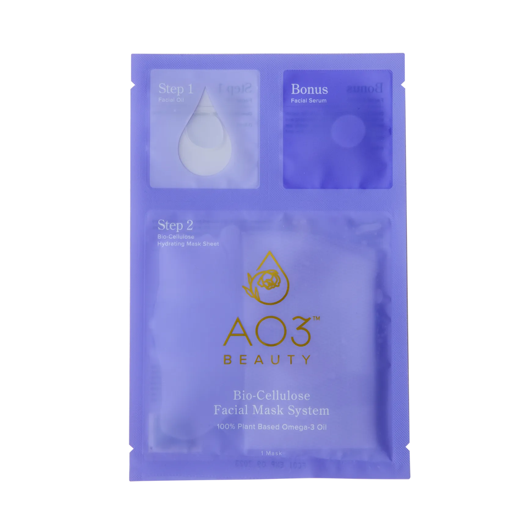 AO3 Beauty Plant-Based Omega 3 Rejuvenating Bio-Cellulose Mask System