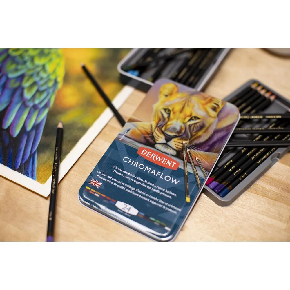 Derwent Chromaflow Pencil 24 Tin Set