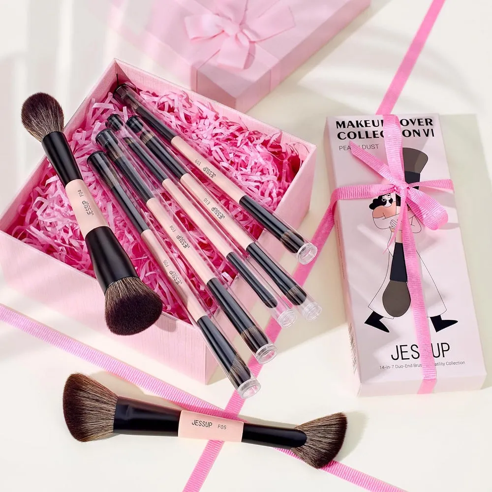 Duo-End Brush Versatility Collection zestaw dwustronnych pędzli do makijażu Peach Dust 7szt.