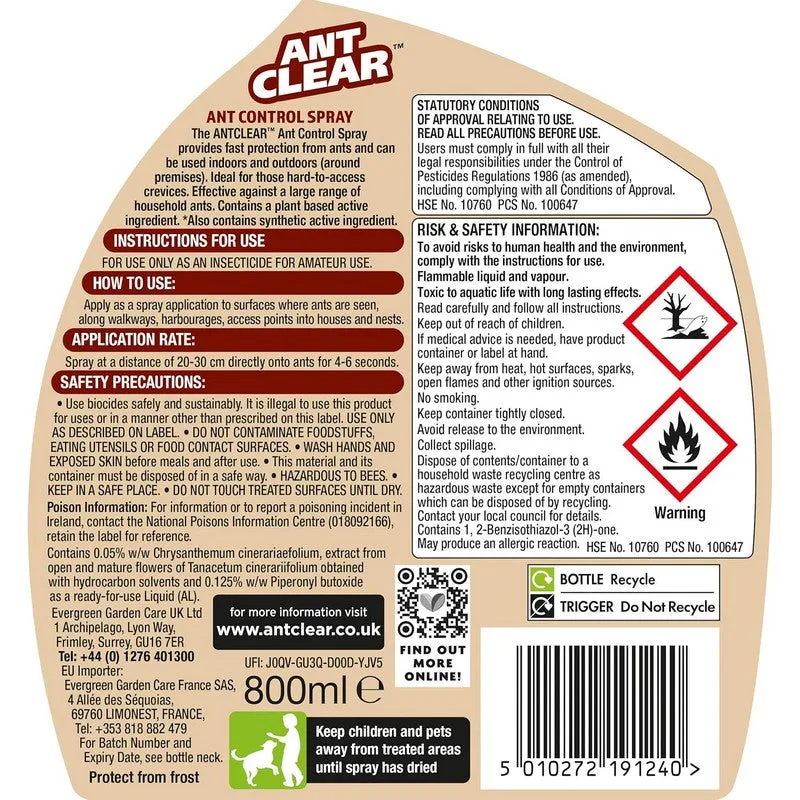 Evergreen Clear Ant Control Spray 800ml