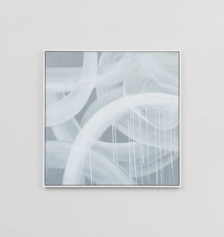 Ex Display - Linus Grey Medium Framed Hand Painted Wall Art