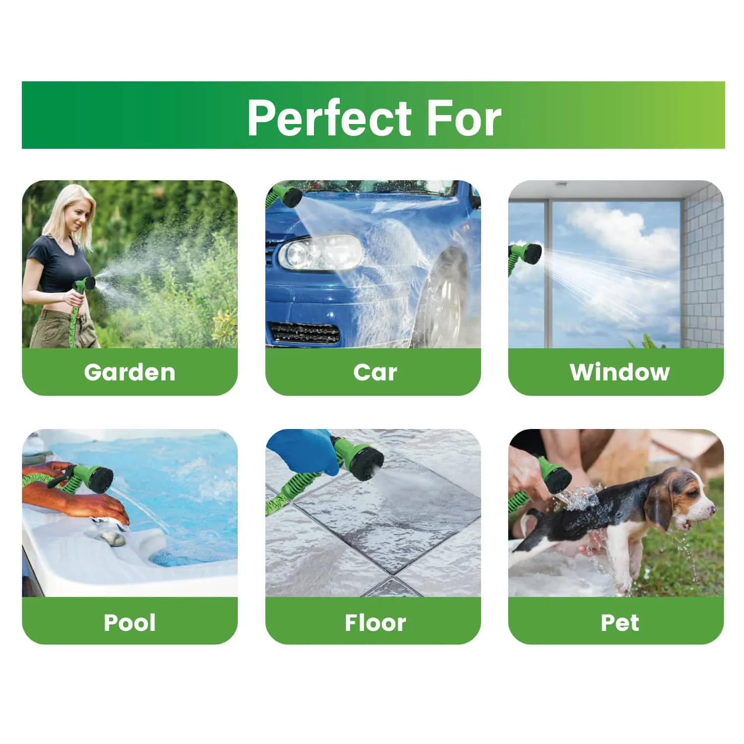 Expandable Garden Hose 7 Spray Modes and Brass Connectors