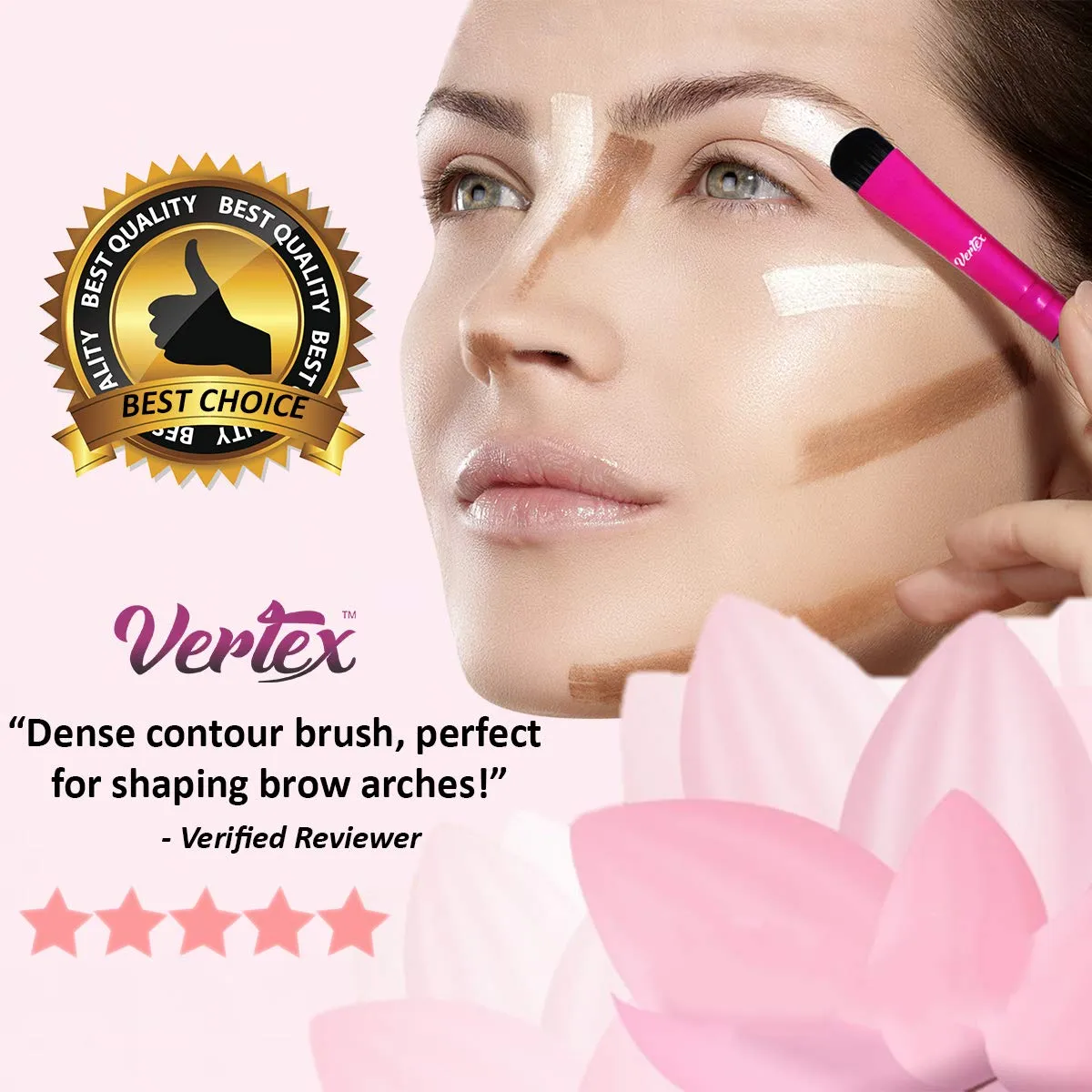 Eyebrow Brush Kit Thin Angled - Eye Brow Concealer Contour Brush to Shape and Conceal Eyes Duo Spoolie Brushes Firm Bristles Definer for Filling Pomade Gel | Defining Arches Winged Eyeliner Stencil