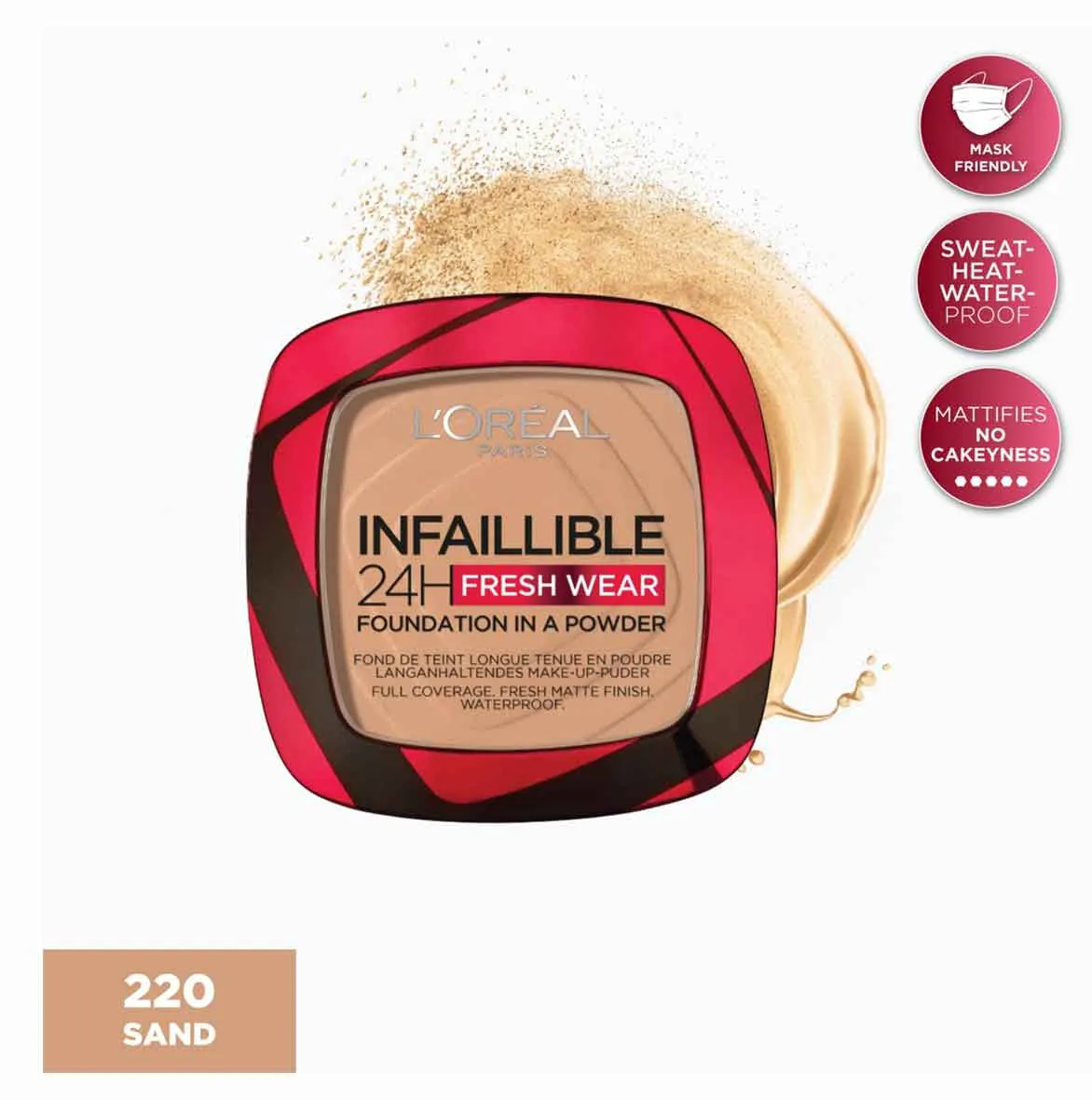Infaillible Up to 24H Fresh Wear Foundation in a Powder- Waterproof, Heatproof, Sweatproof