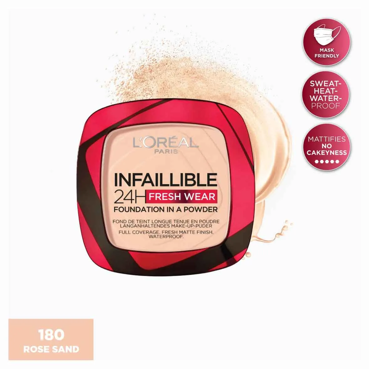 Infaillible Up to 24H Fresh Wear Foundation in a Powder- Waterproof, Heatproof, Sweatproof
