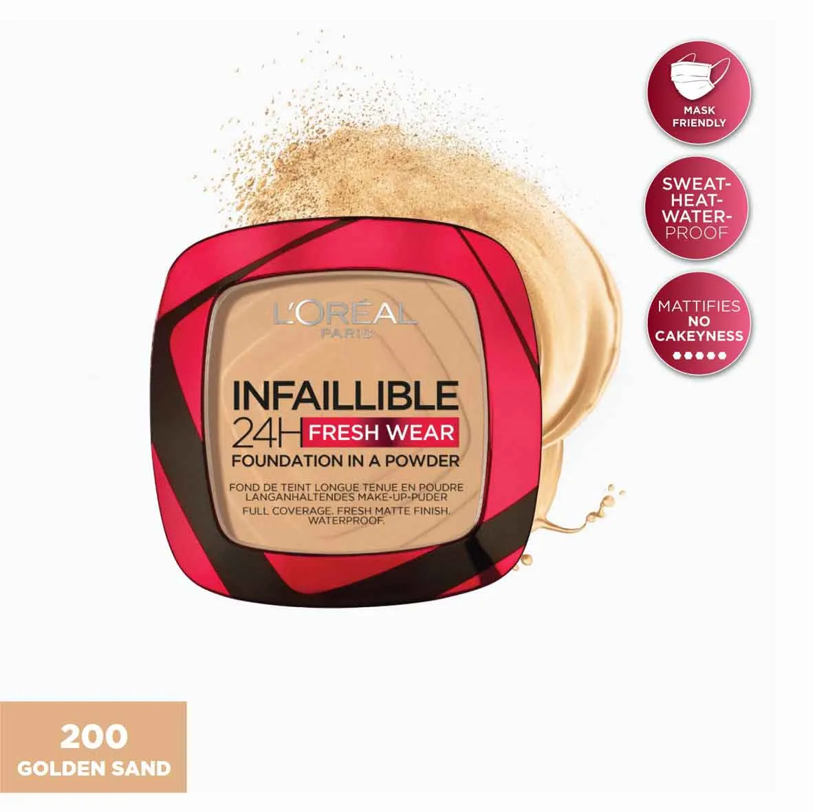 Infaillible Up to 24H Fresh Wear Foundation in a Powder- Waterproof, Heatproof, Sweatproof
