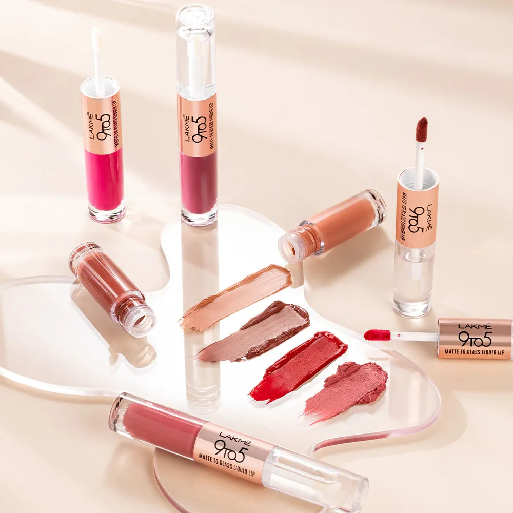 Lakmē 9 to 5 Matte to Glass Liquid Lip