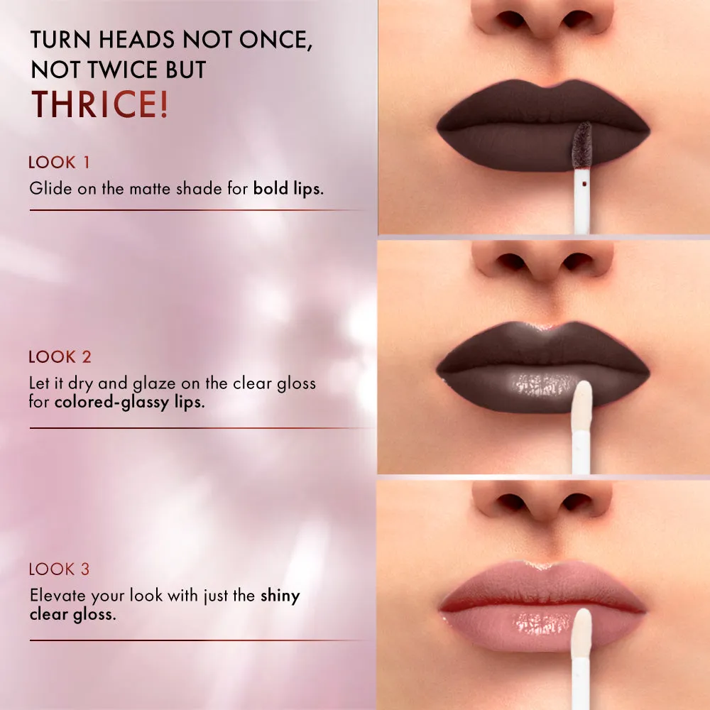 Lakmē 9 to 5 Matte to Glass Liquid Lip