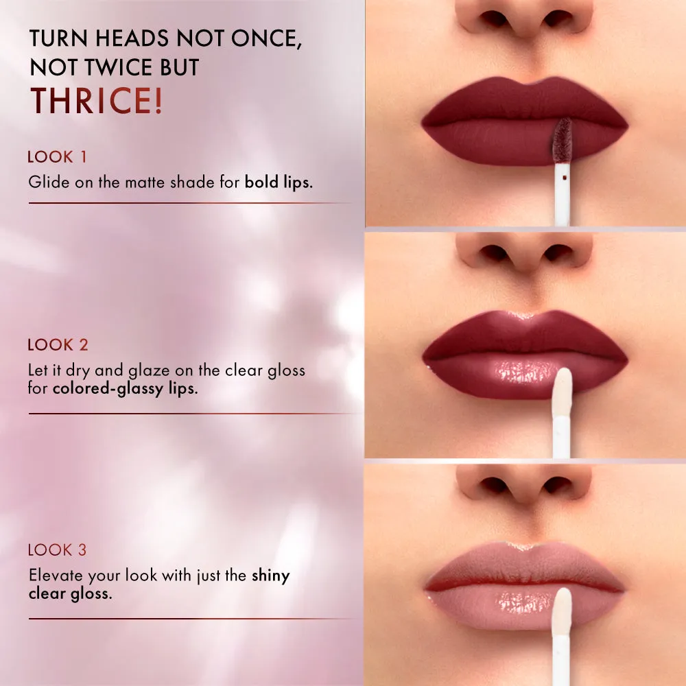 Lakmē 9 to 5 Matte to Glass Liquid Lip