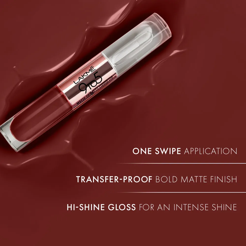 Lakmē 9 to 5 Matte to Glass Liquid Lip
