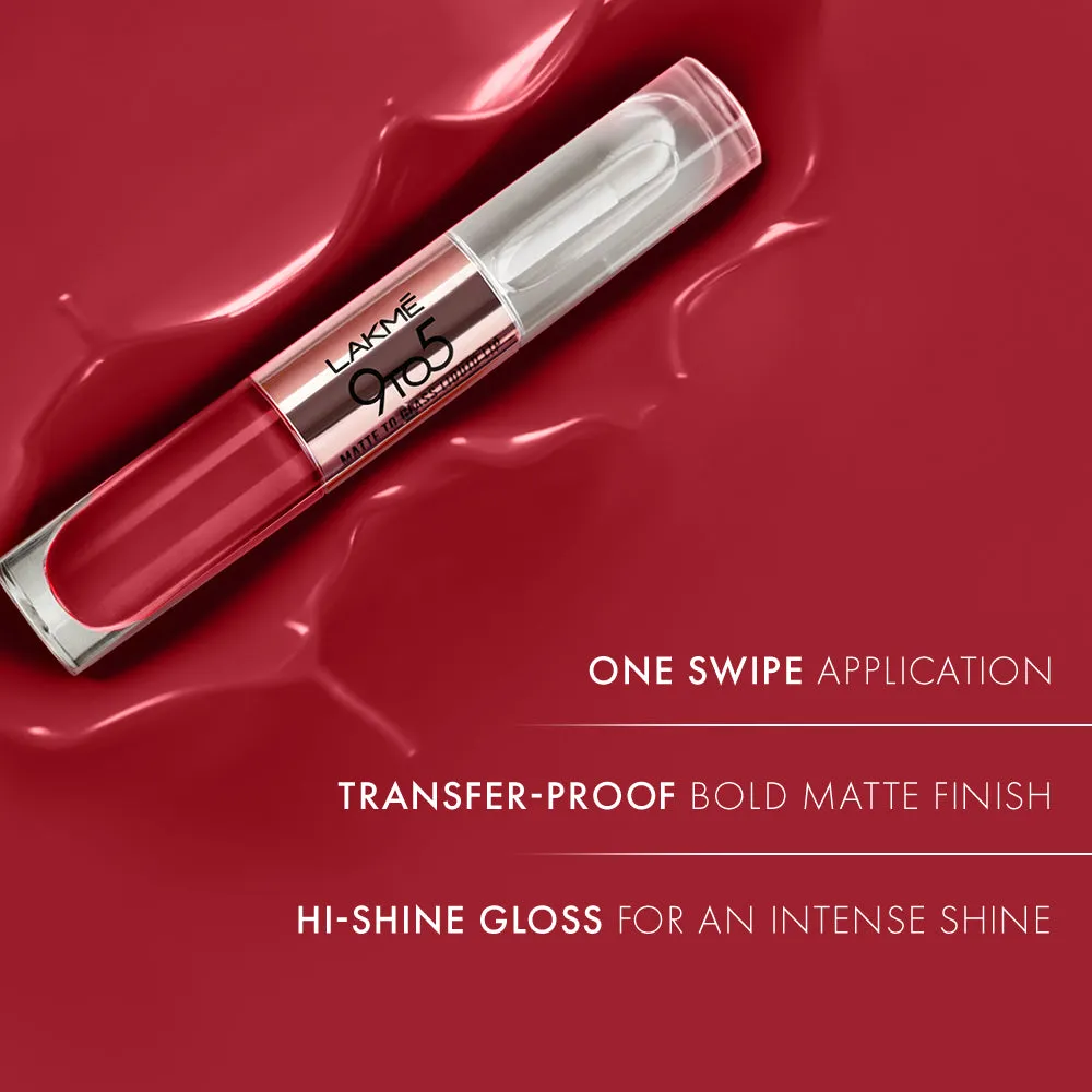 Lakmē 9 to 5 Matte to Glass Liquid Lip