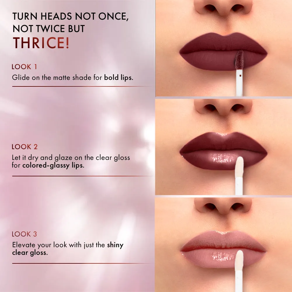 Lakmē 9 to 5 Matte to Glass Liquid Lip