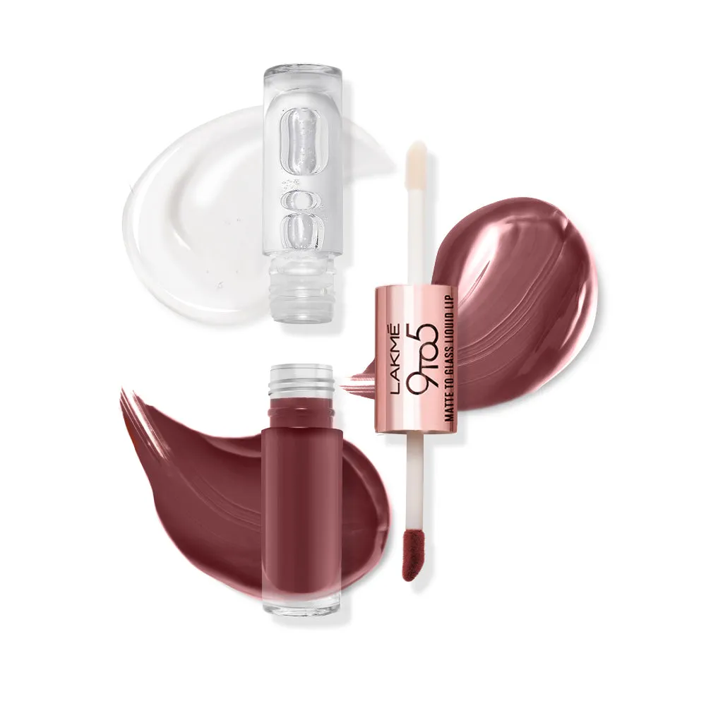 Lakmē 9 to 5 Matte to Glass Liquid Lip