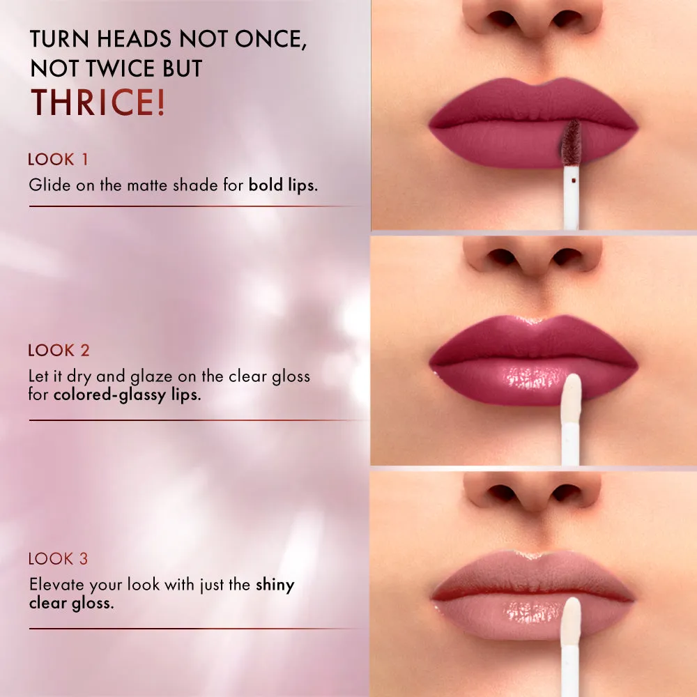 Lakmē 9 to 5 Matte to Glass Liquid Lip