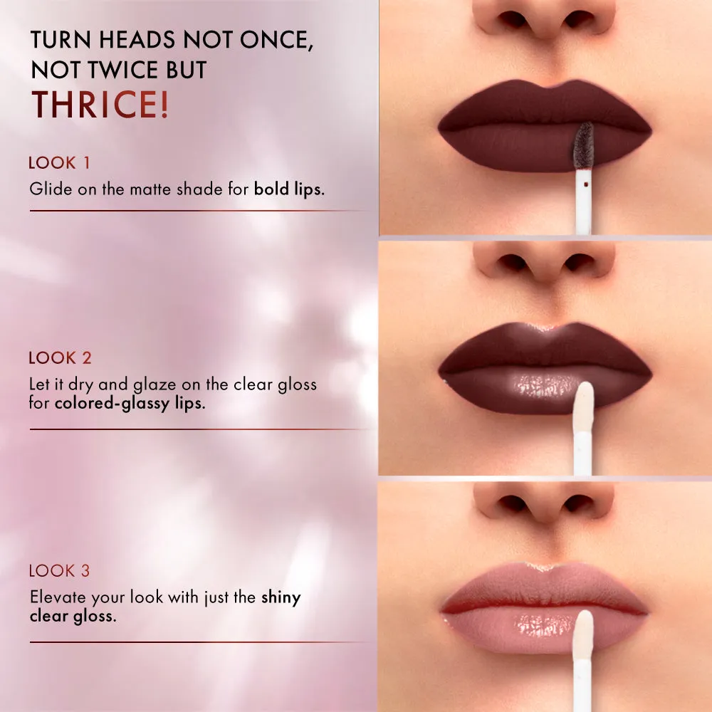 Lakmē 9 to 5 Matte to Glass Liquid Lip