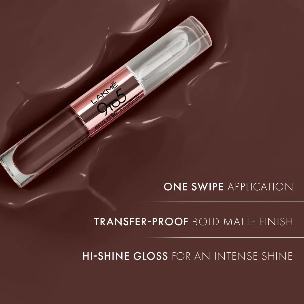 Lakmē 9 to 5 Matte to Glass Liquid Lip