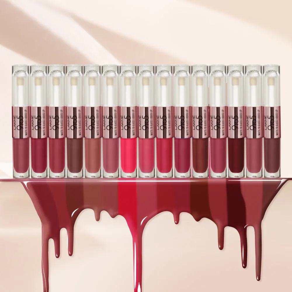 Lakmē 9 to 5 Matte to Glass Liquid Lip