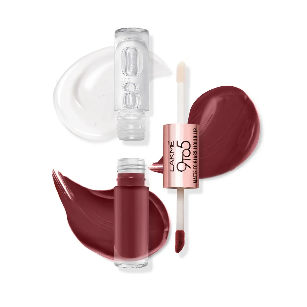 Lakmē 9 to 5 Matte to Glass Liquid Lip