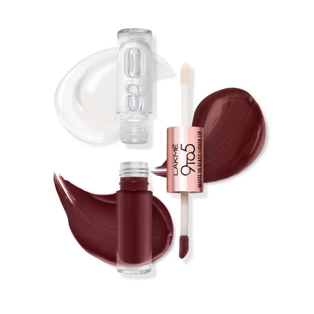 Lakmē 9 to 5 Matte to Glass Liquid Lip