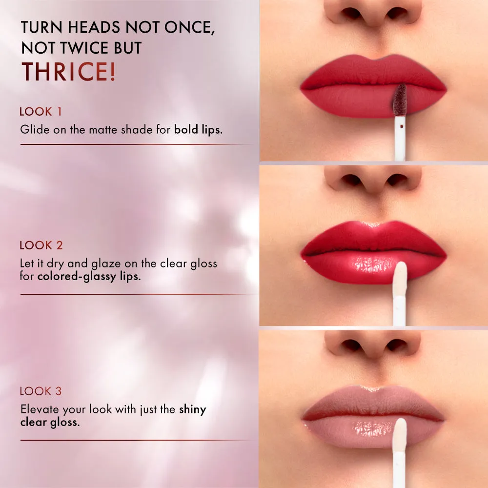 Lakmē 9 to 5 Matte to Glass Liquid Lip