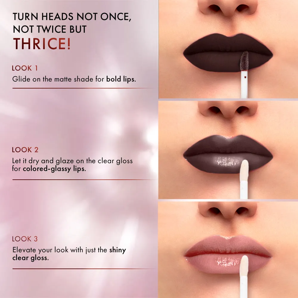 Lakmē 9 to 5 Matte to Glass Liquid Lip