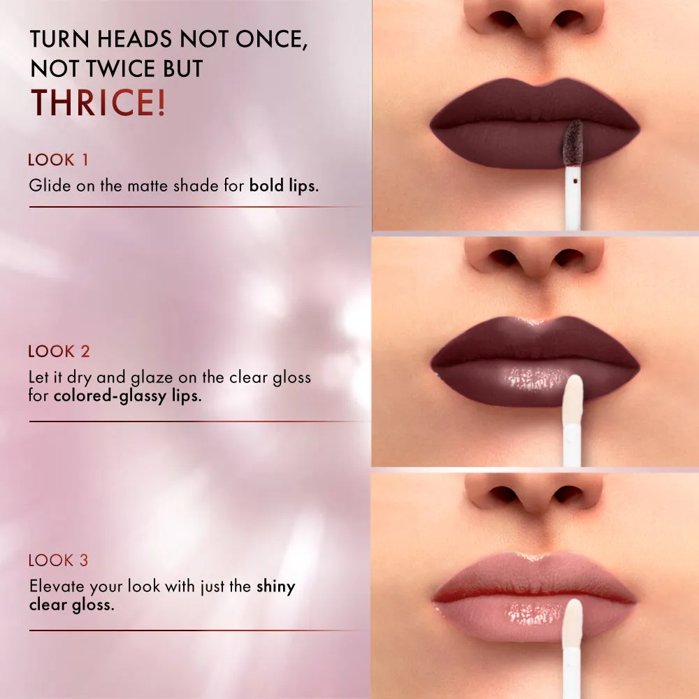 Lakmē 9 to 5 Matte to Glass Liquid Lip