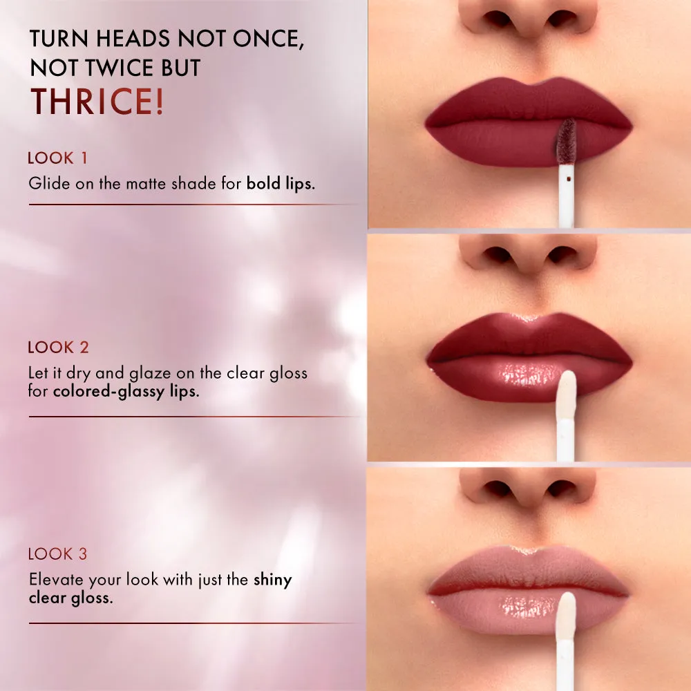 Lakmē 9 to 5 Matte to Glass Liquid Lip