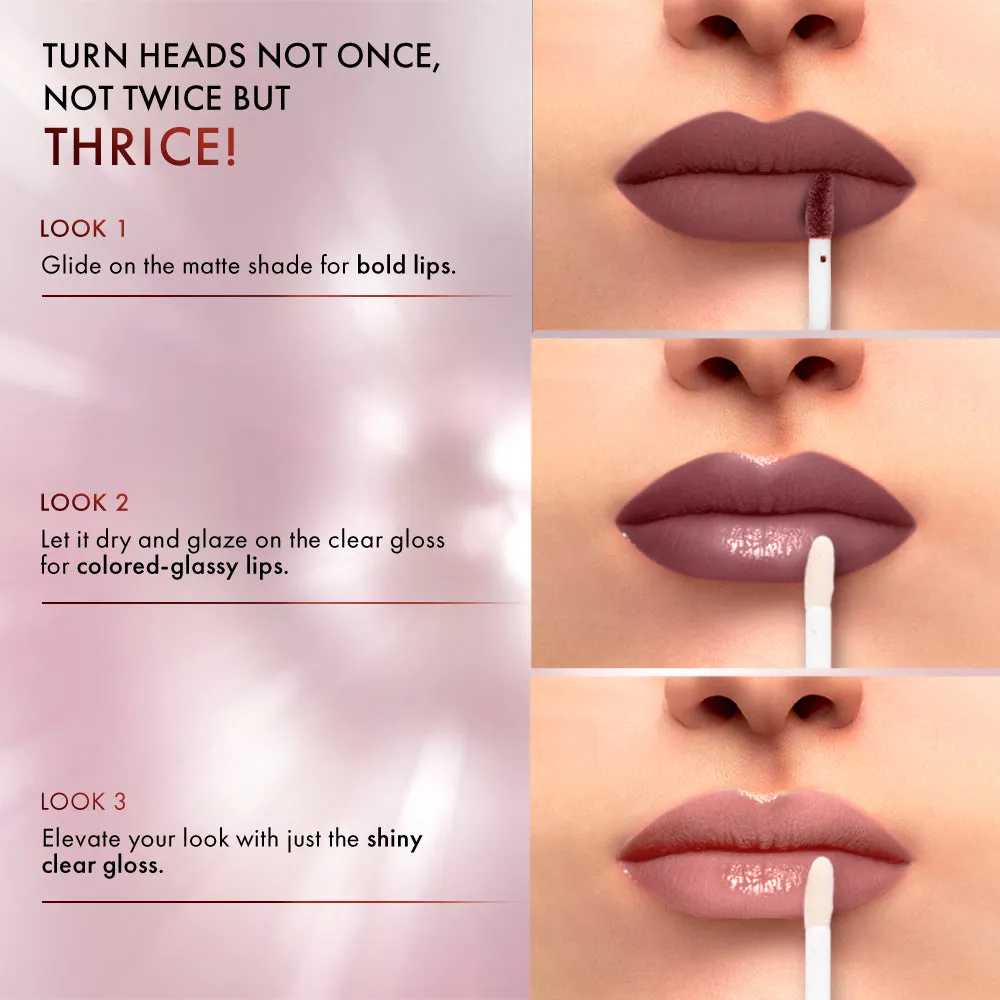 Lakmē 9 to 5 Matte to Glass Liquid Lip
