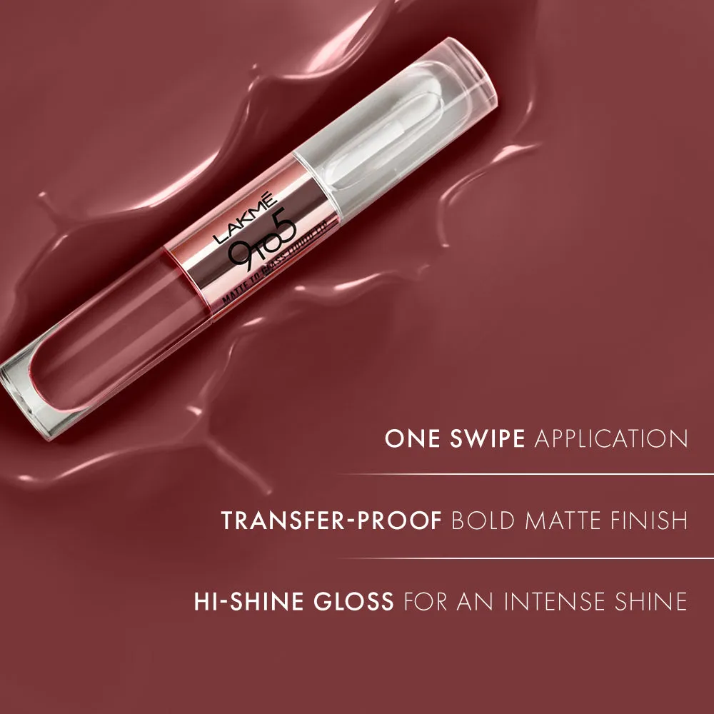 Lakmē 9 to 5 Matte to Glass Liquid Lip