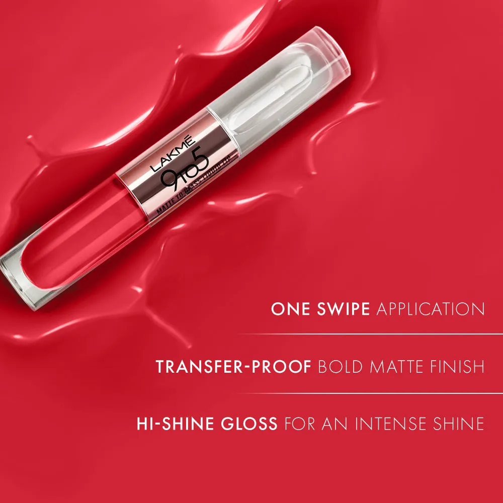 Lakmē 9 to 5 Matte to Glass Liquid Lip