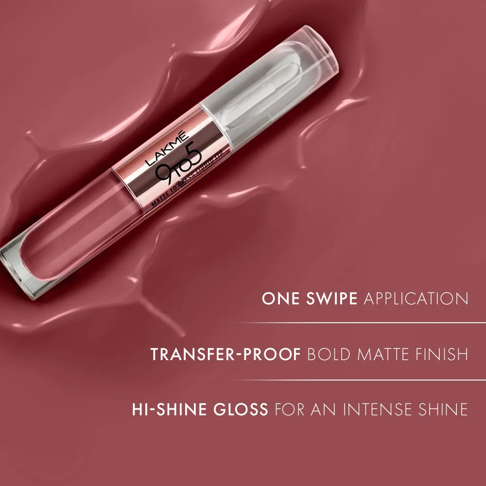 Lakmē 9 to 5 Matte to Glass Liquid Lip