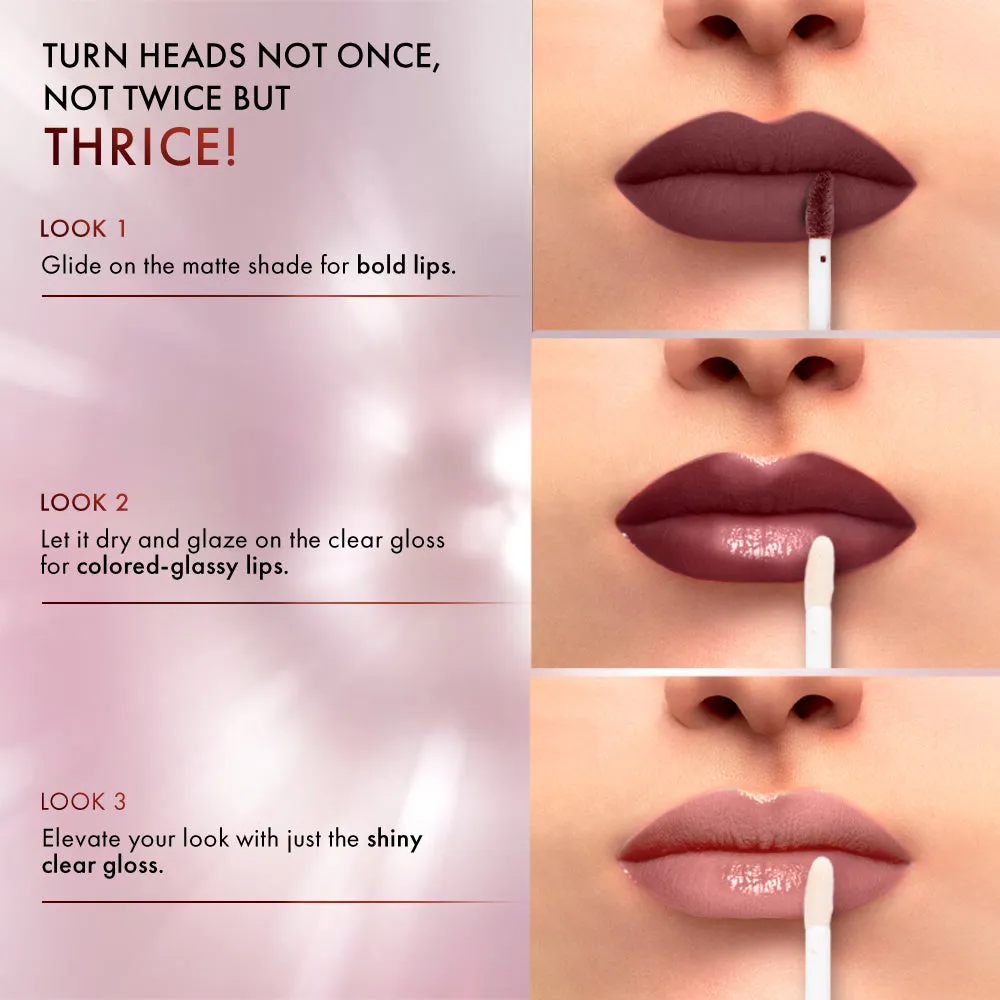 Lakmē 9 to 5 Matte to Glass Liquid Lip