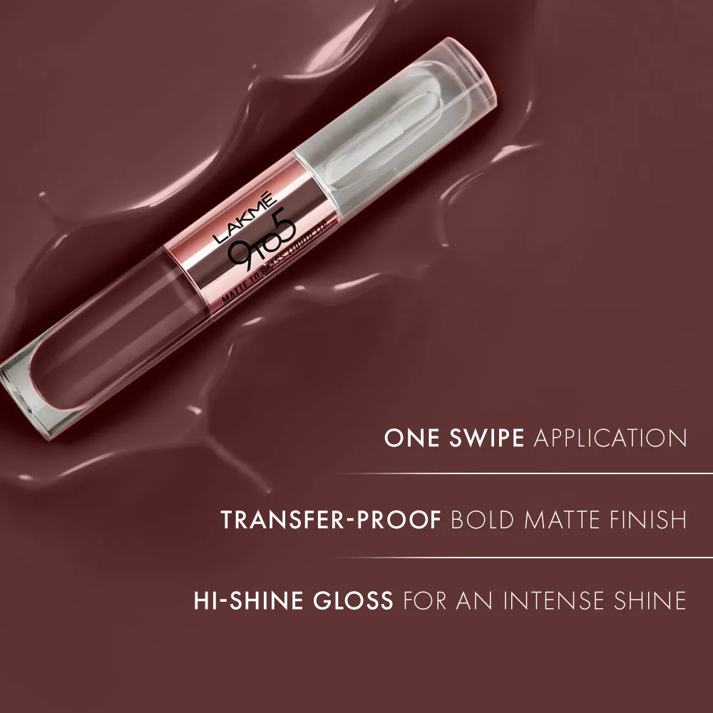 Lakmē 9 to 5 Matte to Glass Liquid Lip