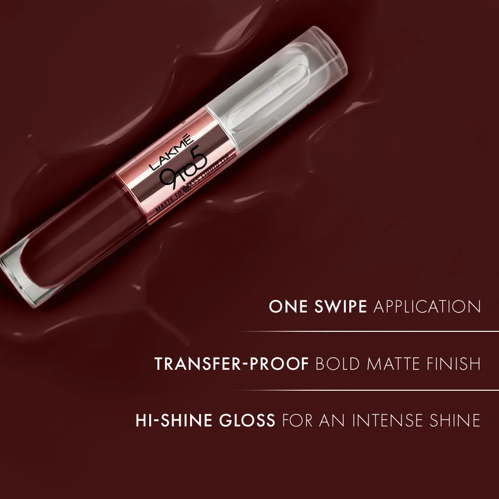 Lakmē 9 to 5 Matte to Glass Liquid Lip