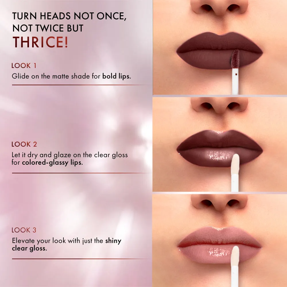 Lakmē 9 to 5 Matte to Glass Liquid Lip