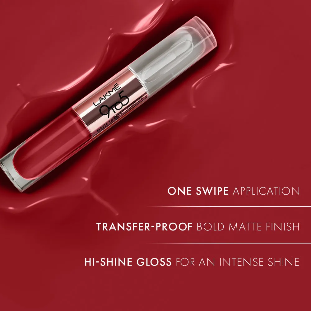 Lakmē 9 to 5 Matte to Glass Liquid Lip