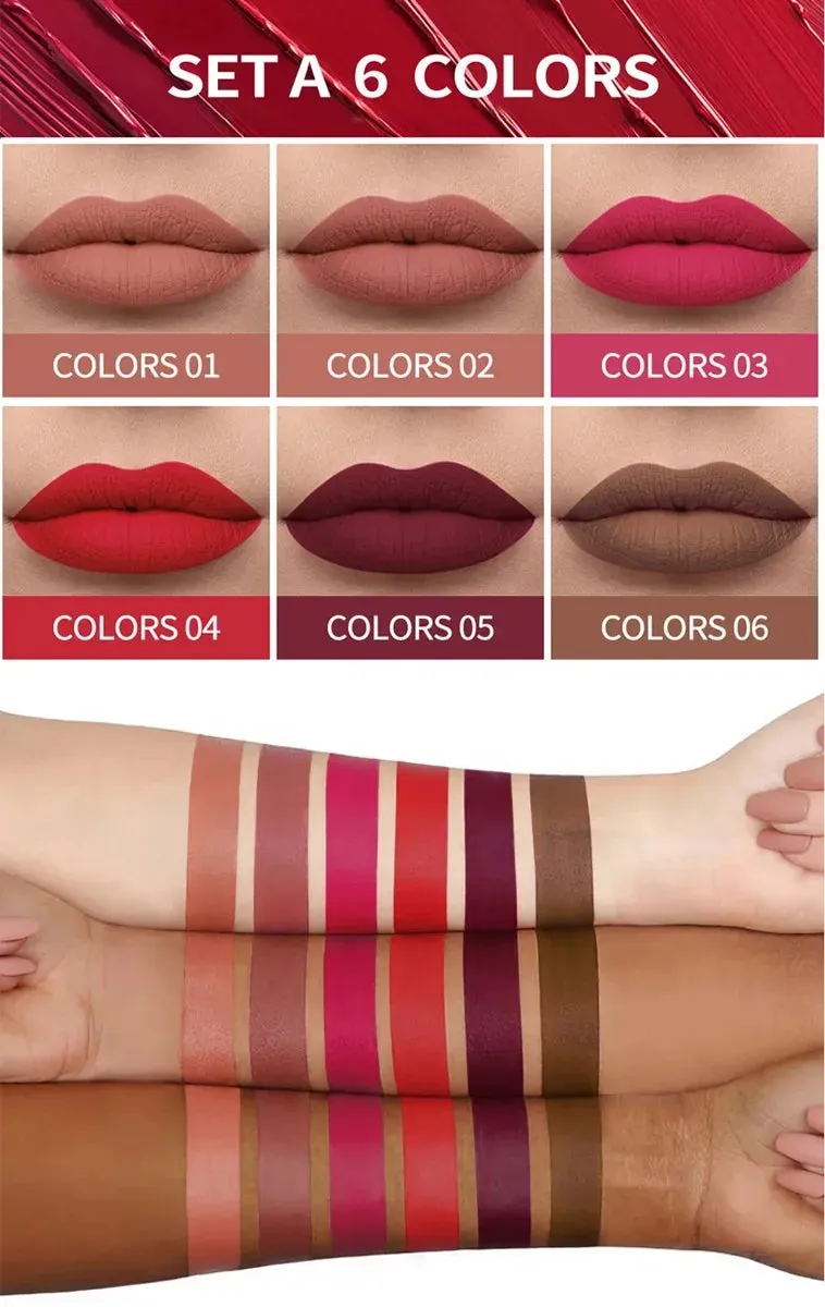 Miss Beauty New KS ONE Pack of 6 Matte Liquid Lipstick - for girls - 2263