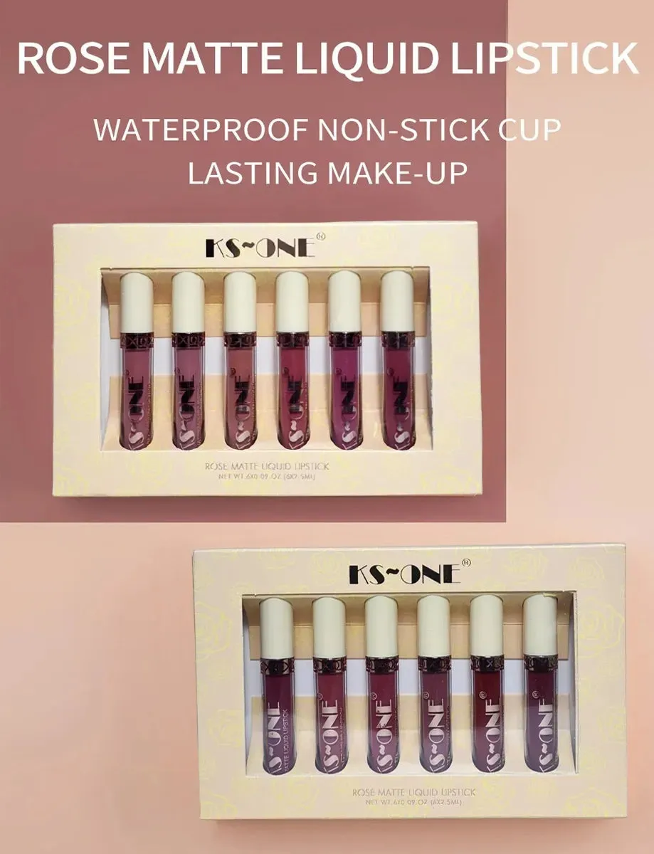 Miss Beauty New KS ONE Pack of 6 Matte Liquid Lipstick - for girls - 2263