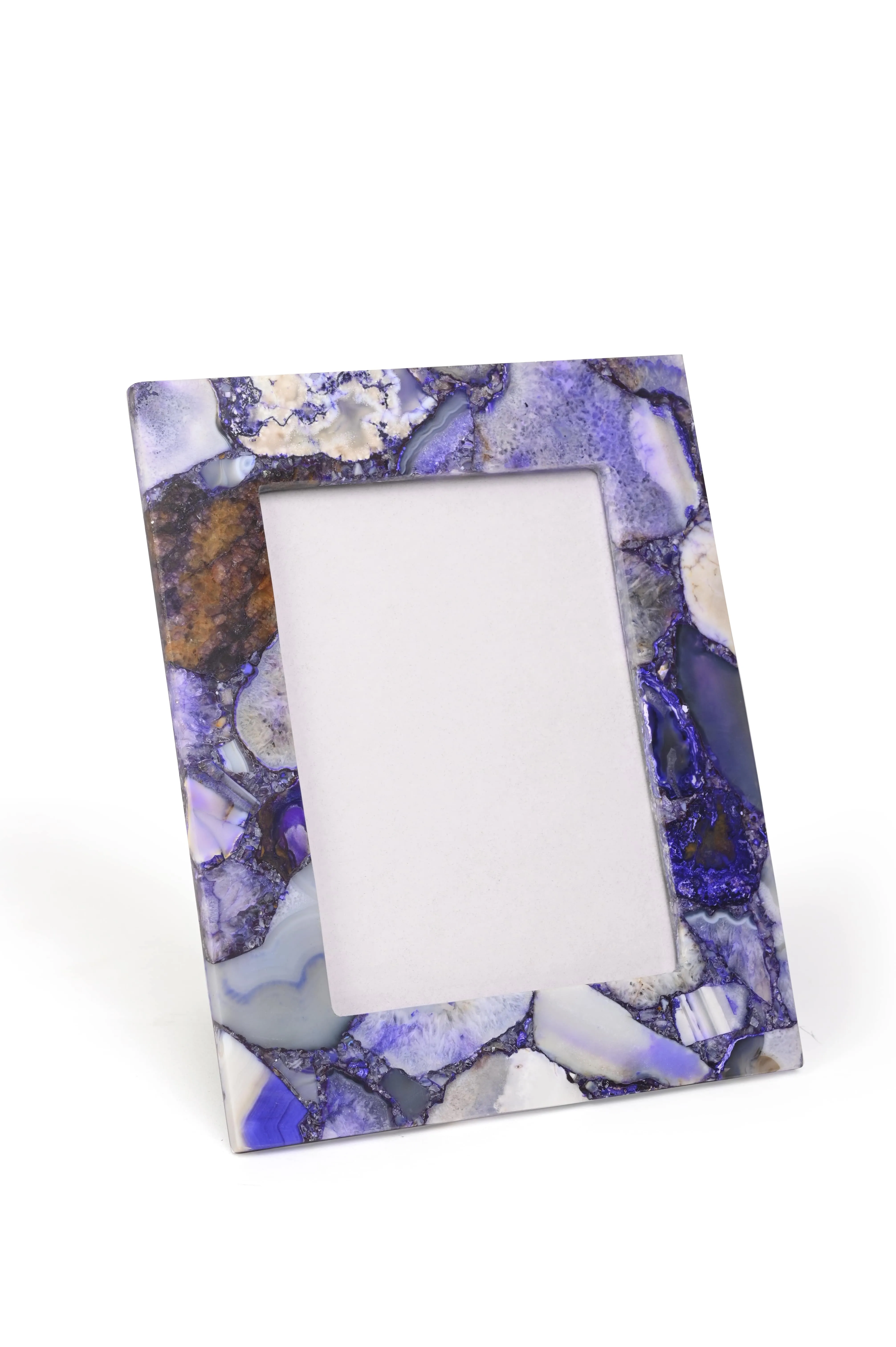 Purple Agate Photo Frame - Natural Stone Elegance for Cherished Memories