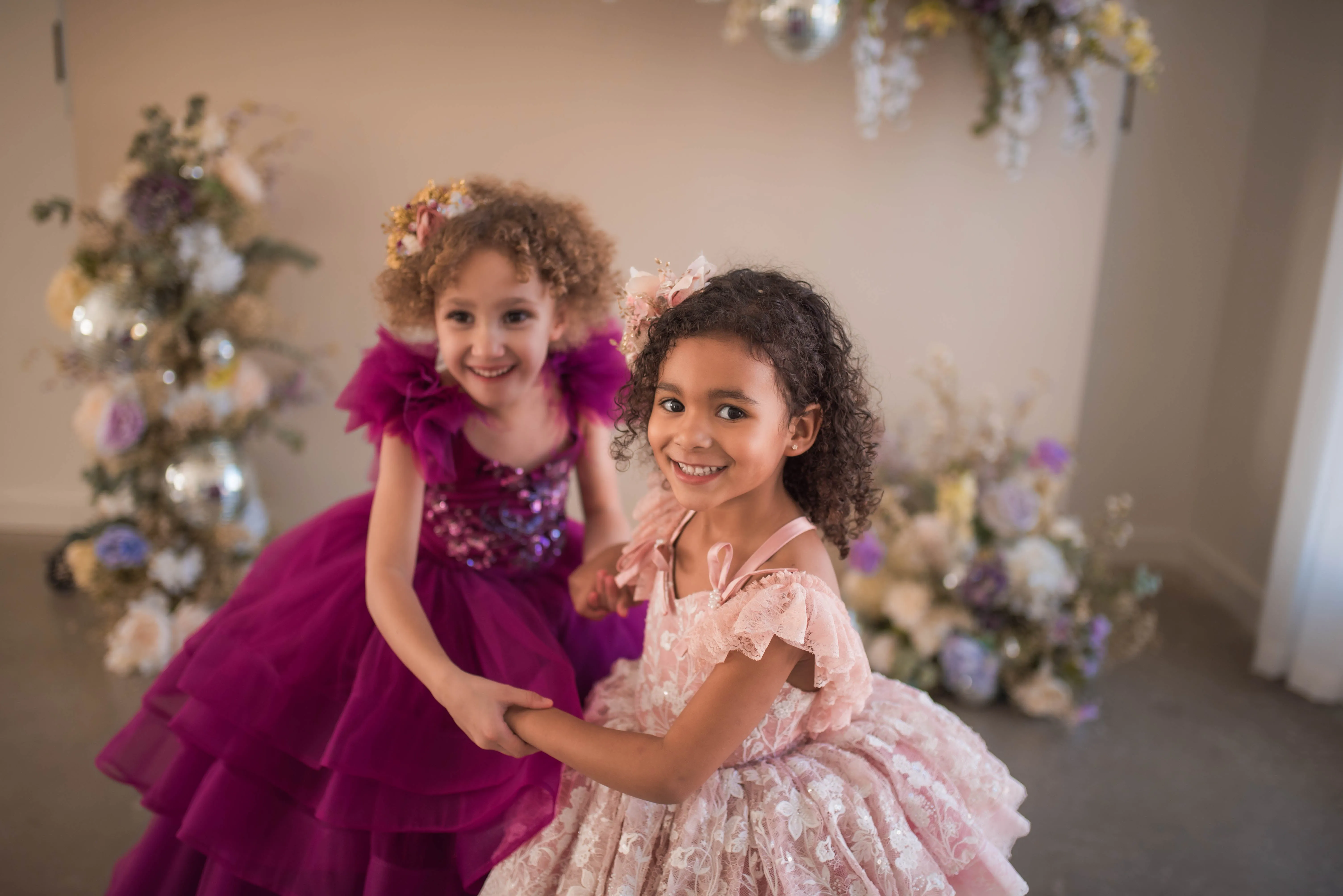 "Dentelle Rose" -   Petal length dress  Knee length Bloomer shorts  ( 2 Year - Petite 4)
