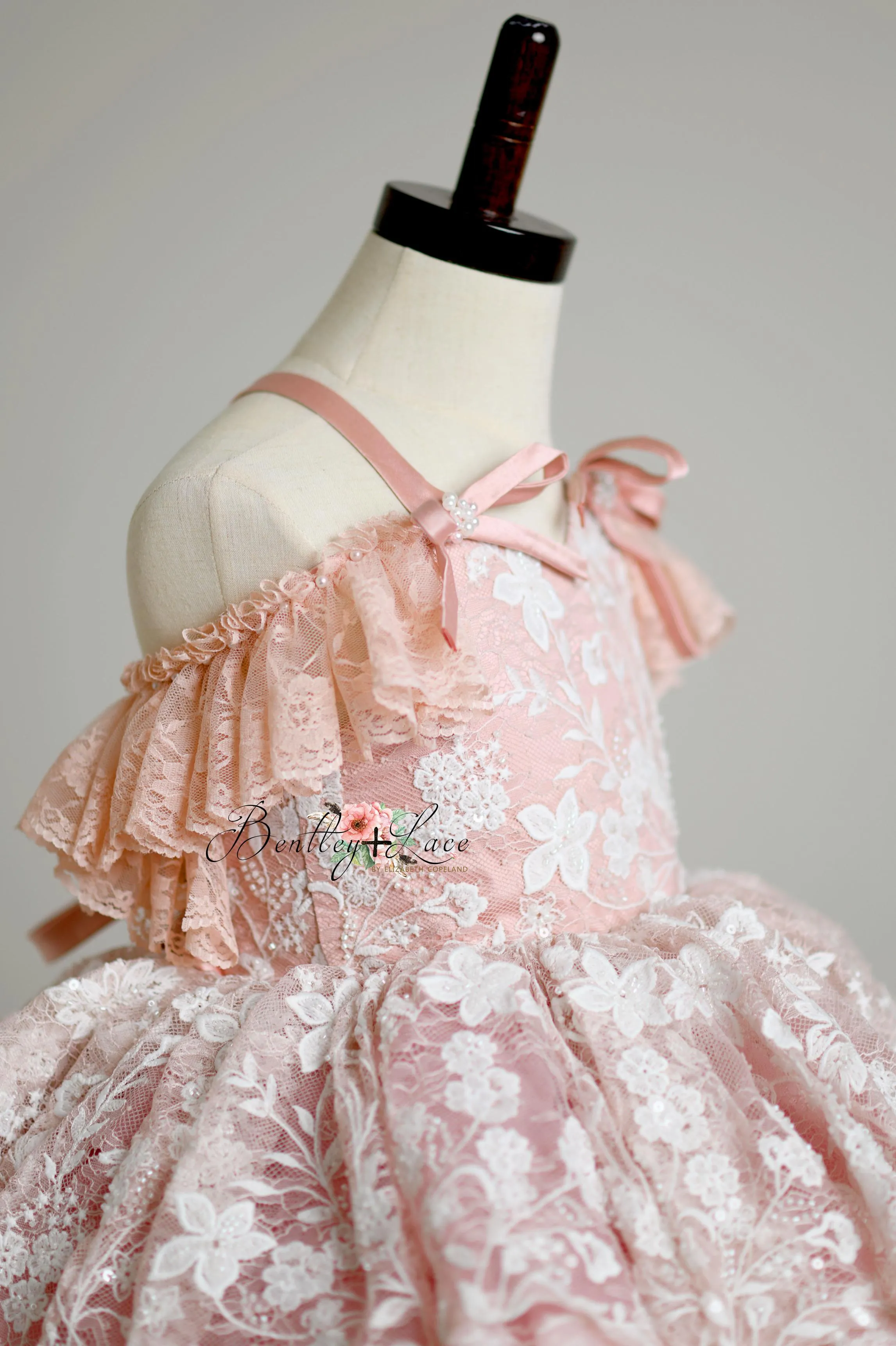 "Dentelle Rose" -   Petal length dress  Knee length Bloomer shorts  ( 2 Year - Petite 4)