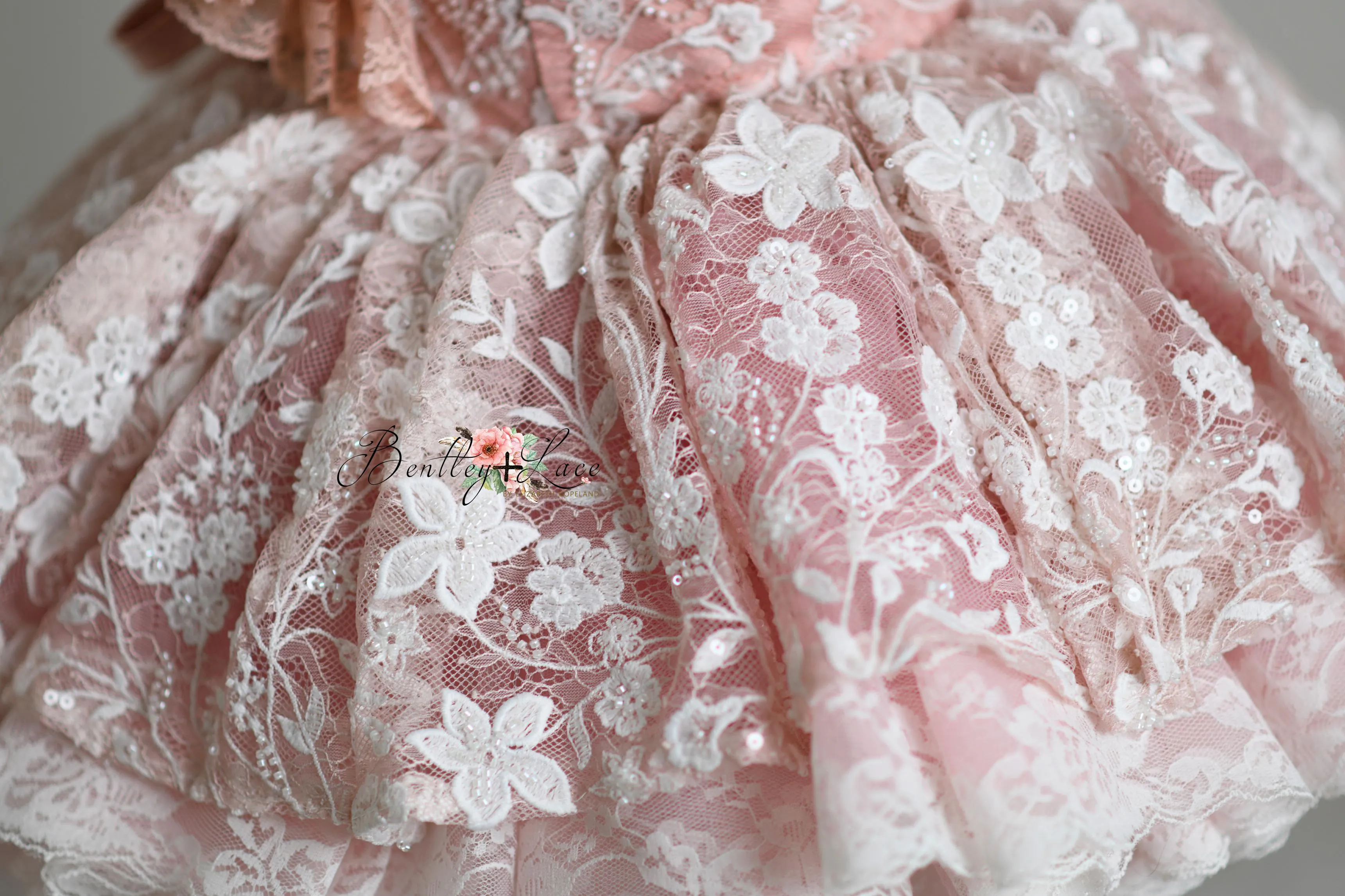 "Dentelle Rose" -   Petal length dress  Knee length Bloomer shorts  ( 2 Year - Petite 4)
