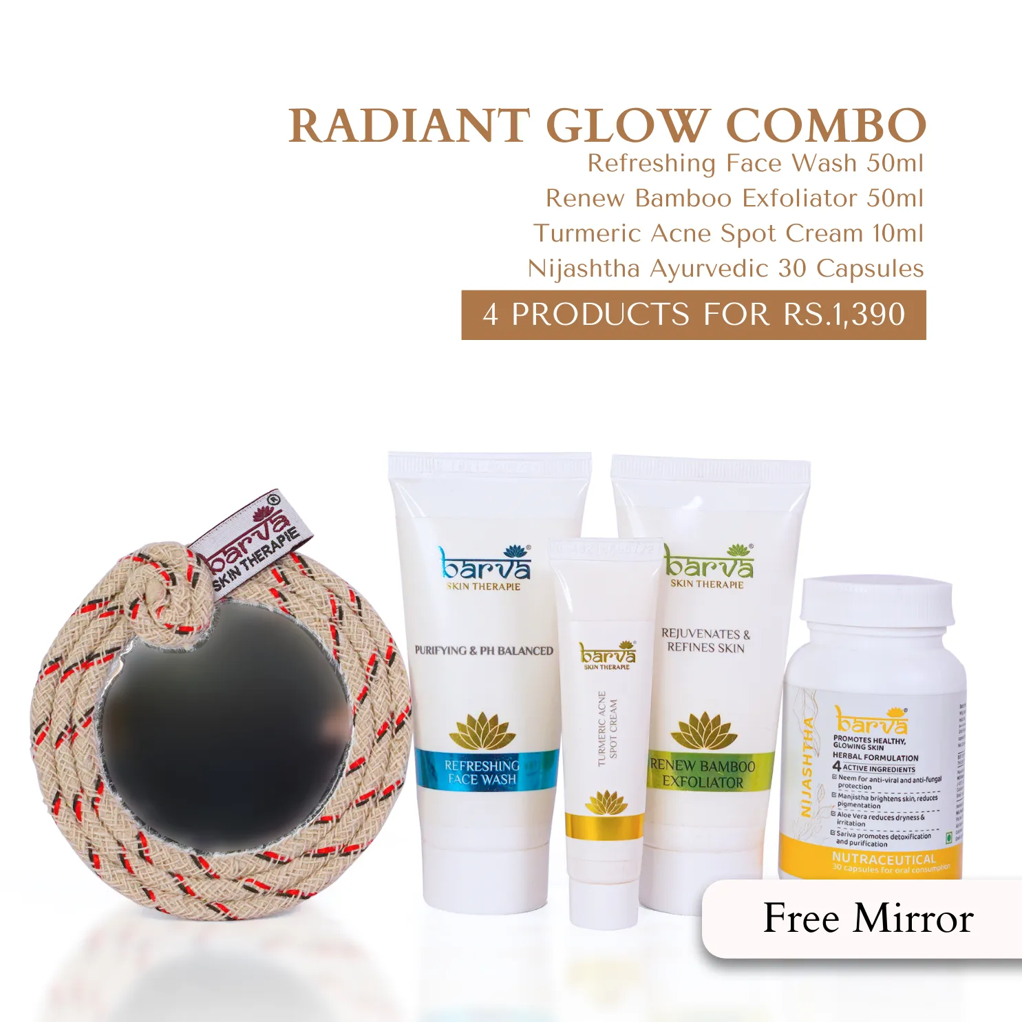 Radiant Glow Combo | set of 4 products | free handle mirror