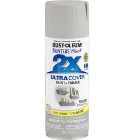 Rust-Oleum Painter's Touch 2X Ultra Cover Satin Stone Gray Paint Primer Spray Paint 12 oz