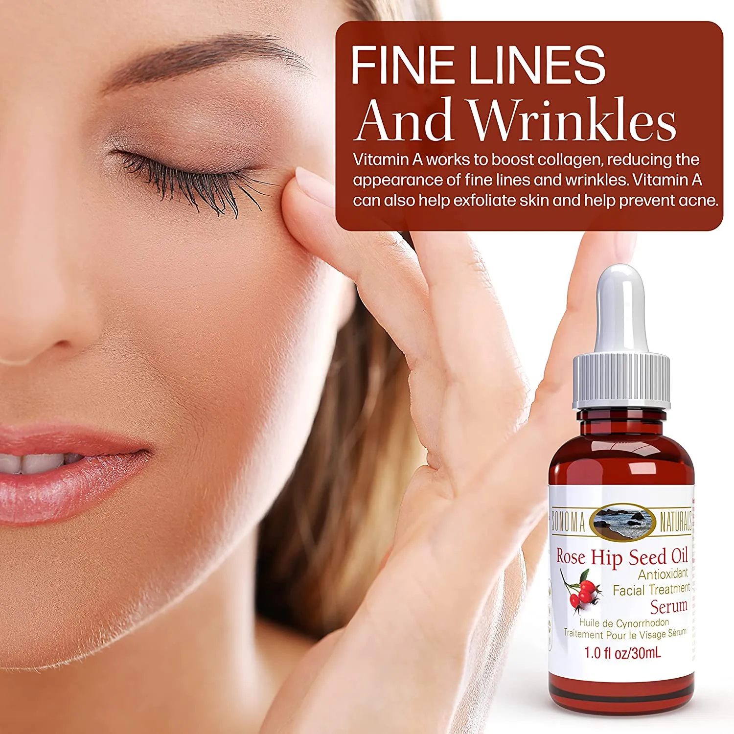 Sonoma Naturals Rose Hip Seed Oil Serum for Face, 1 oz