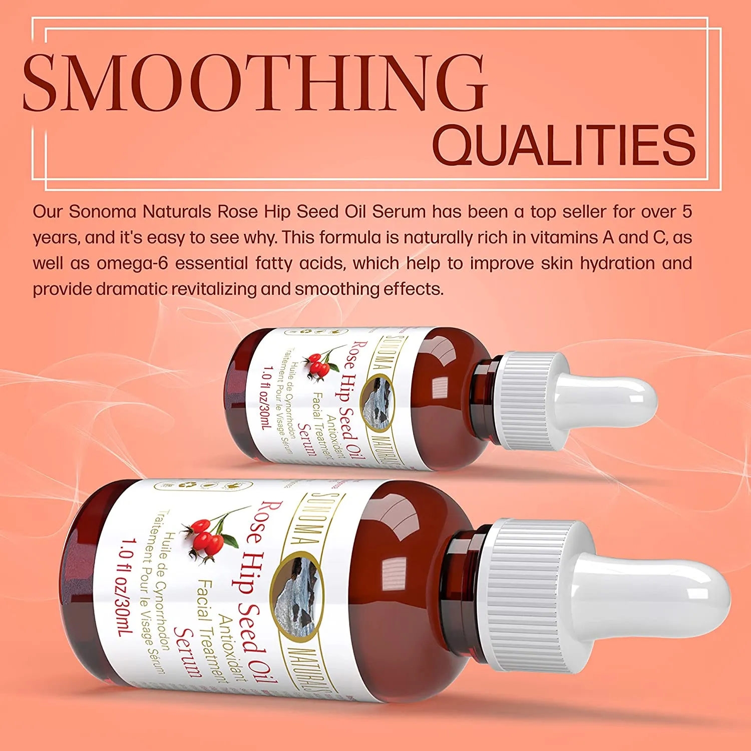 Sonoma Naturals Rose Hip Seed Oil Serum for Face, 1 oz